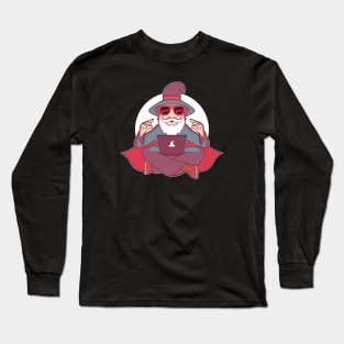 Funny Tech Wizard Cartoon Long Sleeve T-Shirt